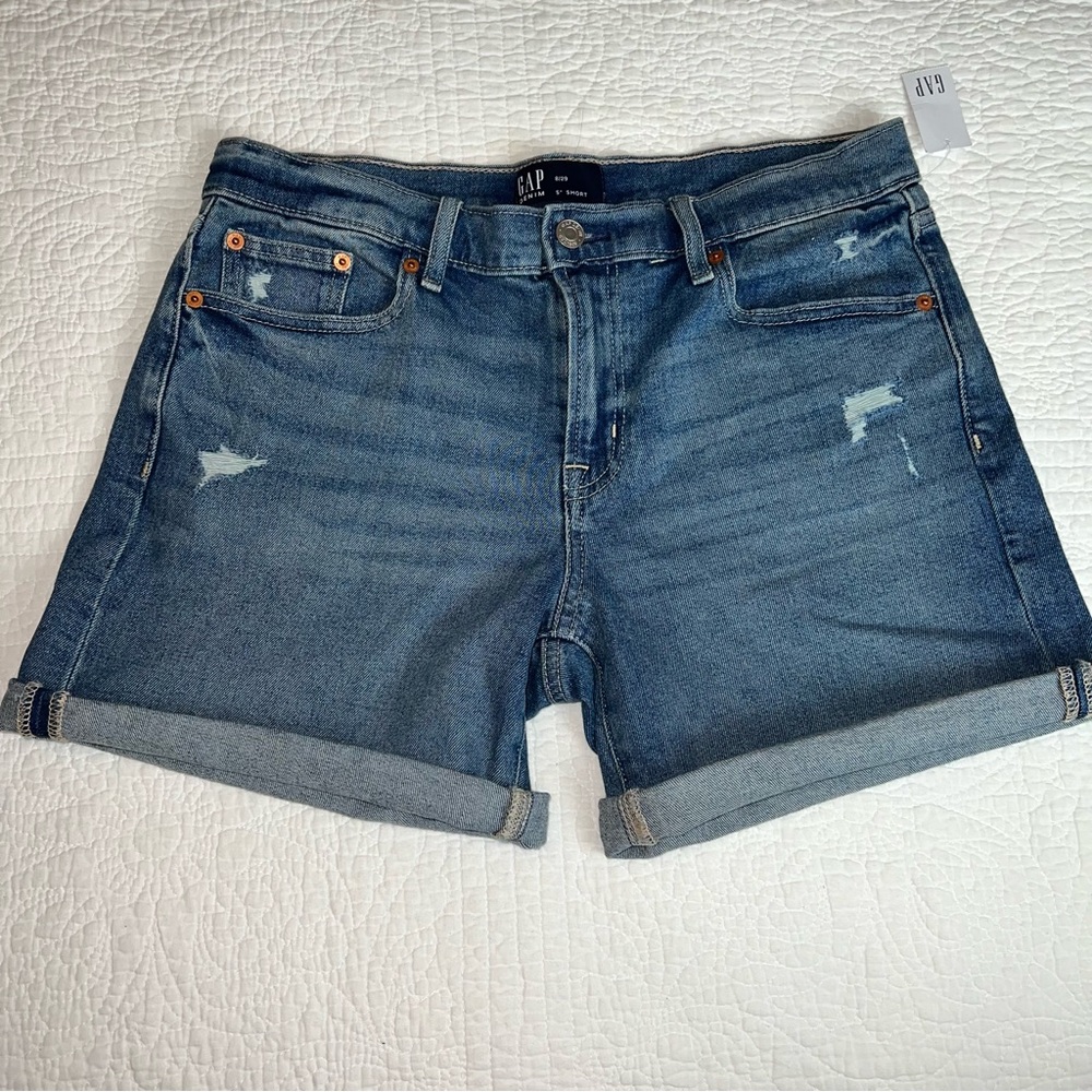 GAP Denim 5” Short Medium Indigo Wash NWT Sz 8/29 - Picture 2 of 11